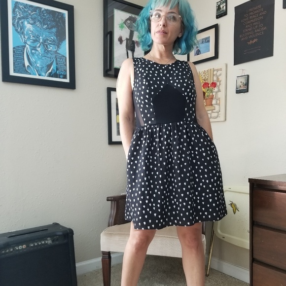 BCBGeneration Fit & Flare Black Dress w/ POCKETS - Picture 5 of 8